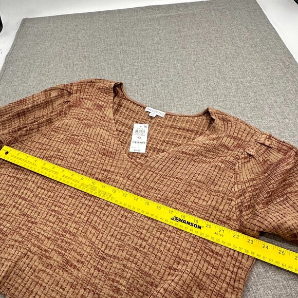 NEW! And Now This Knit Top Plus 4X Chocolate/Almond Stretchy Acrylic & Poly $34 - Picture 9 of 13